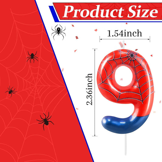 Spider Themed Birthday Candles Number 9 Candle Birthday Cake Candle Party Decoration Cake Topper for Spider Party Decoration Theme Party Supplies (Number 9)