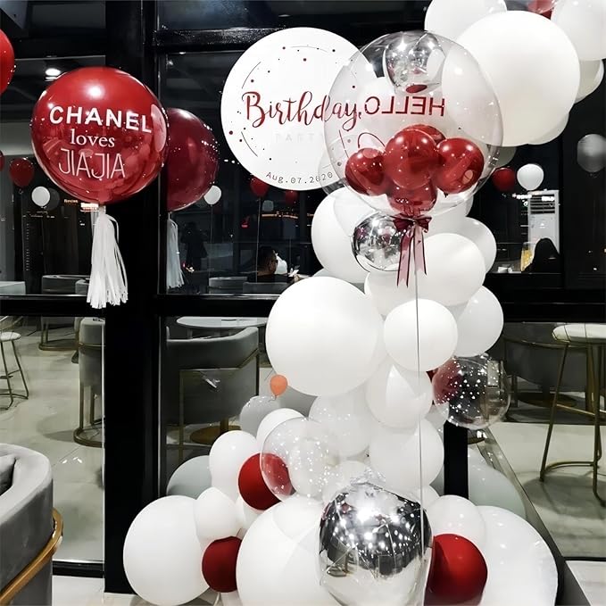White Balloons, 140pcs 18 12 10 5 Inch Different Sizes Pack Party Latex Balloons for Birthday Halloween Holiday Balloon Garland as Party Decorations