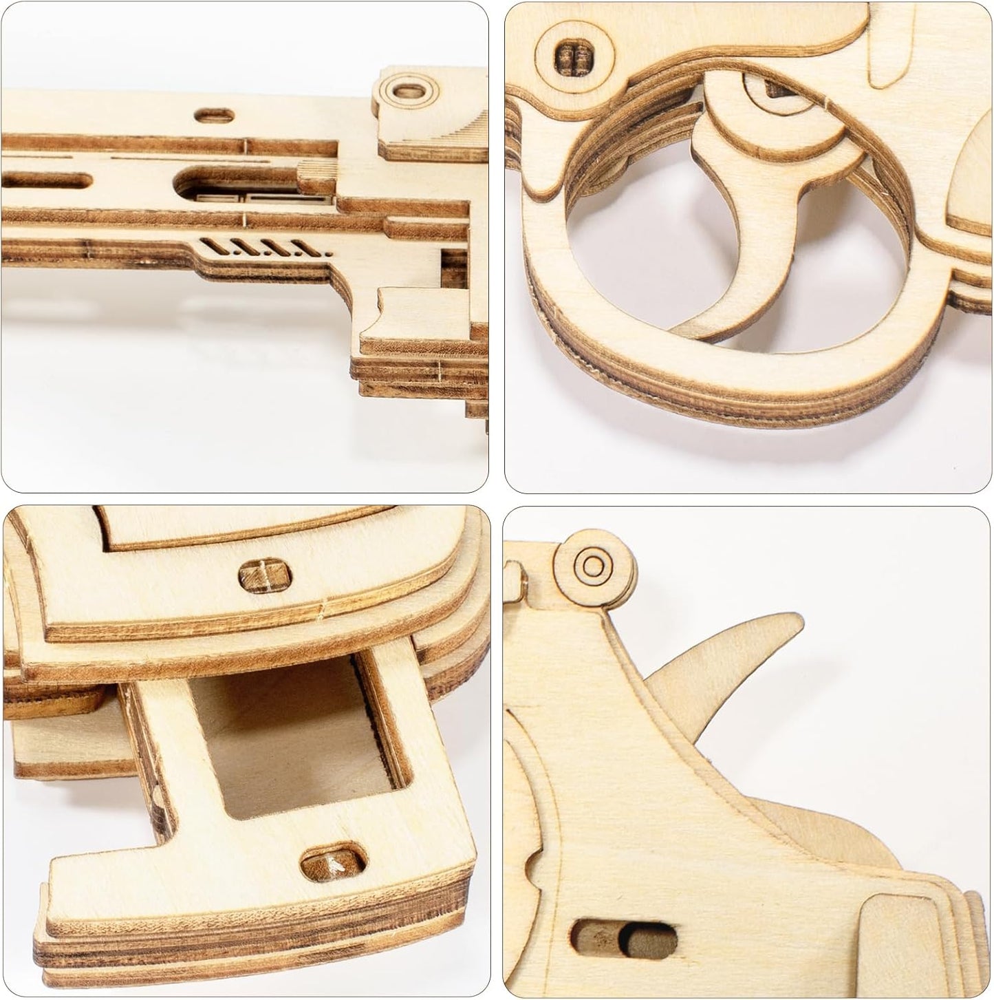 3D Wooden Puzzles for Adults,Wooden Toy for Kids and Adults,Model Building Kit,Educational Brain Teaser,Best Educational Christmas Birthday Day Gift for Friends (Wooden Revolver)