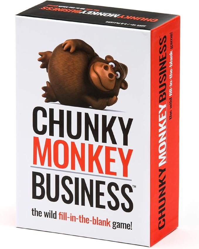 Chunky Monkey Business, Funny Fill-in-The-Blank Word Guessing Brain Teaser Party Game for Game Nights, Family Fun, and Groups, Ages 10+