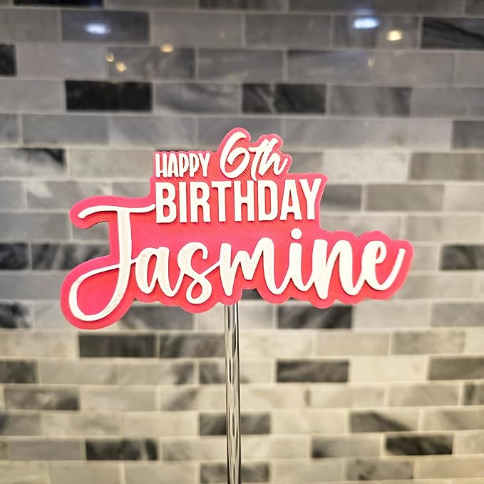 Custom Cake Topper with name and Age, Birthday cake topper by Iristy