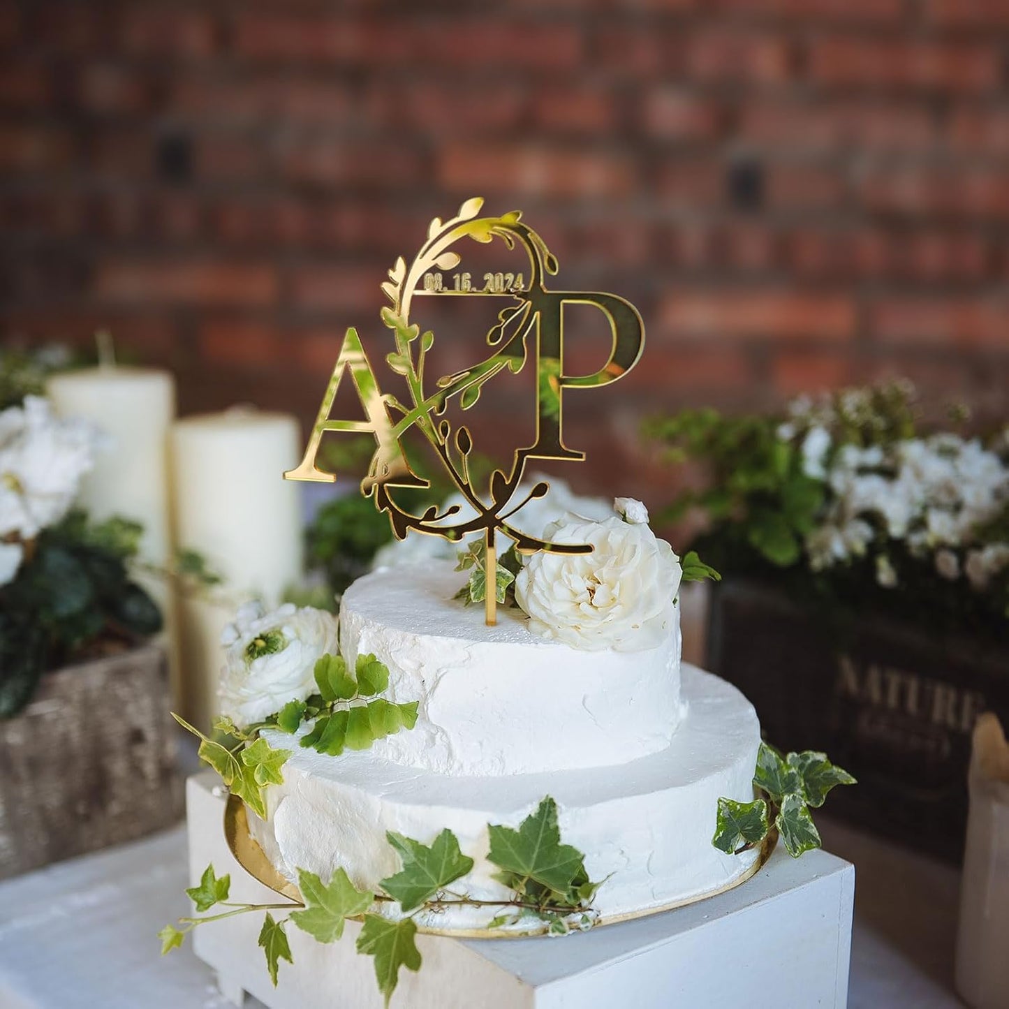 Initial Wedding Cake Toppers,Custom Cake Topper Wedding Bride and Groom,Personalized 16 Colors Anniversary Cake Decoration