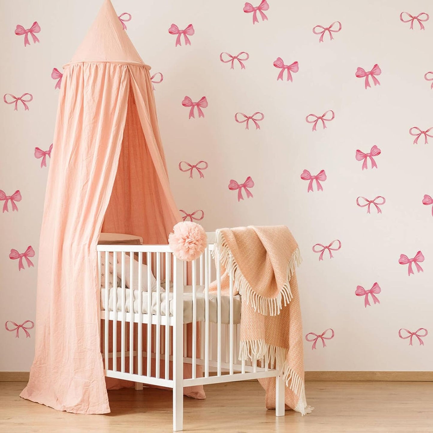 8Sheet/80pcs Pink Bowtie Wall Stickers and Decals for Bedroom and Bathroom Bow Room and Wall Decor Coquette Room Decor for Bedroom Bow Sticker