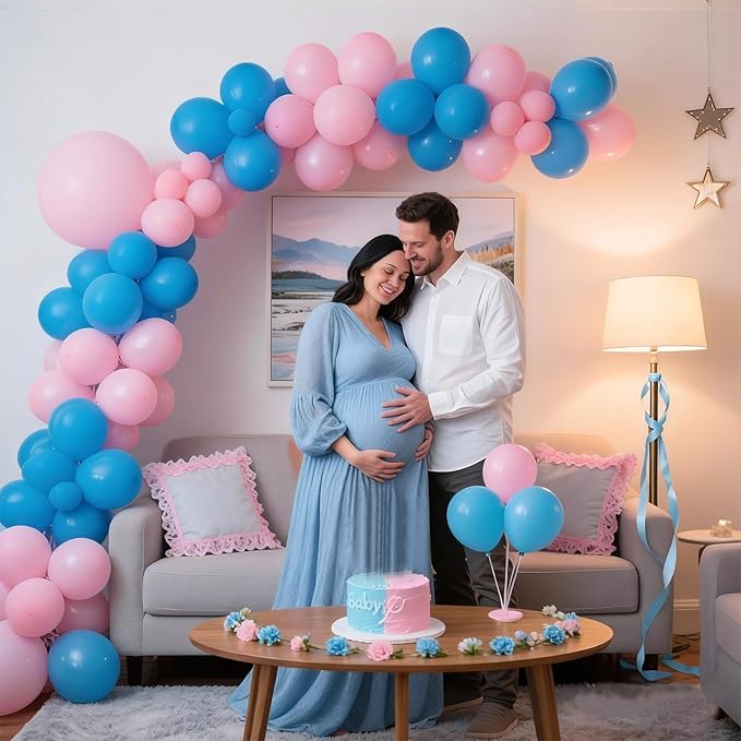 Gender Reveal Balloons, 100 Pcs 12 Inch Pink and Blue Balloons for Gender Reveal, Baby Shower, Birthday, Bridal Shower, Wedding Party Decorations and Supplies