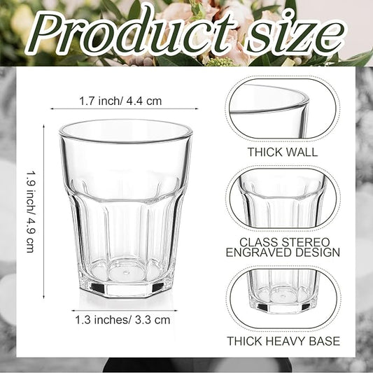 Tioncy 50 Pcs Acrylic Drinking Glasses 1.1oz Small Whiskey Glass Clear Shot Glasses Bulk Unbreakable Stackable Mixed Drinkware Mini Beer Mug for Drinking Bars Wine Vodka