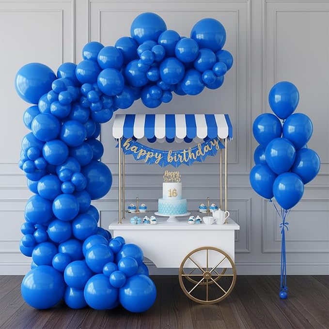 Royal Blue Balloons 100 Pack 12 Inch Blue Latex Party Balloons Round for Baby Shower Birthday Wedding Graduation Anniversary Baseball Nautical Retirement Bachelorette Patriotic Party Decorations