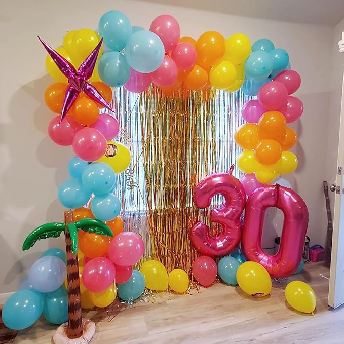 Numbers Balloon 3, 40 Inch Large Hot Pink Balloon for Three Year Old Birthday Decor, 3 13 30 31 Birthday Party Decorations for Wedding Supplies