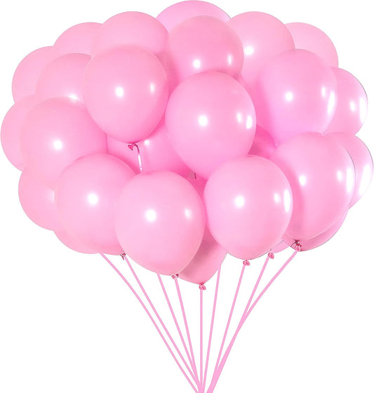 Jonhamwelbor Pink Balloons 12 Inch 100 Pack Light Pastel Pink Latex Party Balloons Wedding Girl Sweet Birthday Bride Baby Shower Party Decorations
