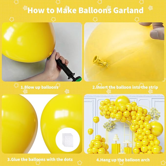 Pastel Yellow Balloons Arch Kit,130pcs Yellow Balloons Garland,Different Sizes Light Yellow Balloons for Easter Baby Shower Sunflower Bee Wedding Birthday Party Decorations
