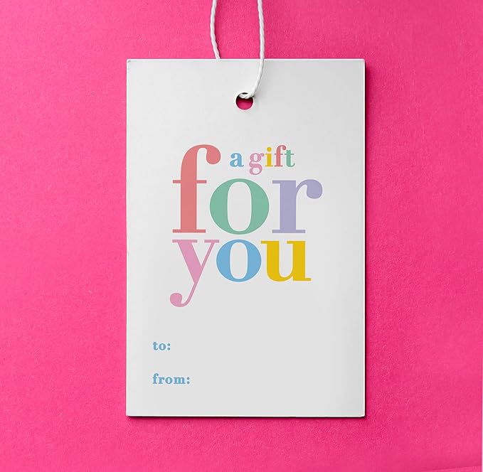 50-Pack Gift Tags - “A Gift for You” | Holiday, Christmas, Gifts, and Birthday Tags | Personalized Labels for Presents | Women-Owned Business