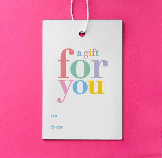 50-Pack Gift Tags - “A Gift for You” | Holiday, Christmas, Gifts, and Birthday Tags | Personalized Labels for Presents | Women-Owned Business