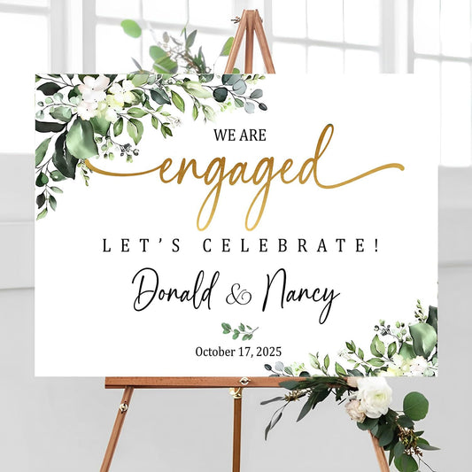 Welcome To Our Engagement Party Sign, We Are Engaged Sign With Stand, Engagement Signs For Party, Engaged Party Decoration, Wedding Signs Decoration