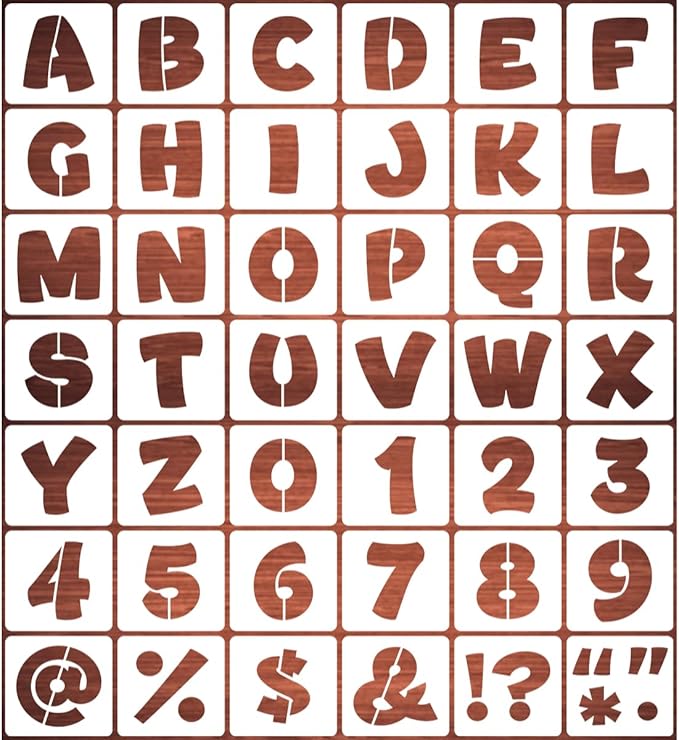REOLAN 2.5 Inch Letter Stencils for Painting - 42 Pack Alphabet Letter and Number Stencil Templates with Signs for Painting, Reusable Letters and Numbers Stencils for Chalkboard Wood Signs & Wall Art