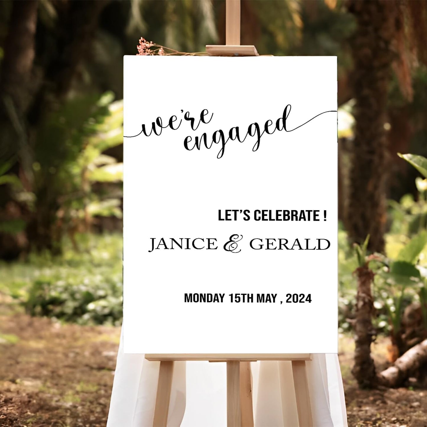 Engagement Party Sign, Engagement Decorations, Minimal Engagement Party Welcome Sign Portrait, Engaged Printable Sign Template, Custom Engagement Welcome Sign
