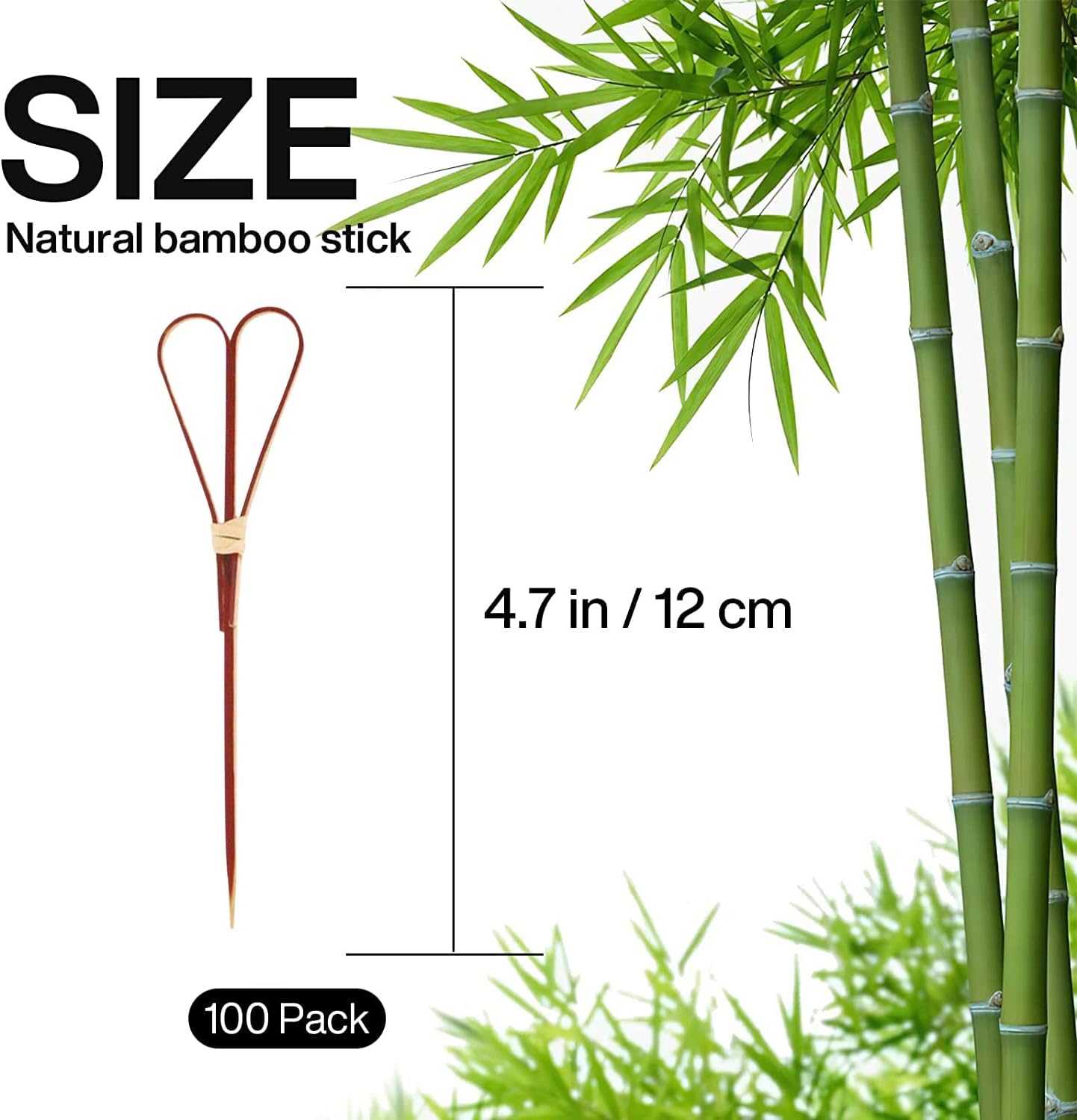 100 Pieces Bamboo Cocktail Picks, Heart Shaped Bamboo Sticks, Skewers for Appetizers, Charcuterie Accessories, Toothpicks for Appetizers Picks, 4.7 Inch Cocktail Toothpicks - Red