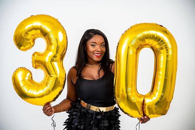 Gold Number 25 Balloon 40 inch, 25 Number Balloons, 25th Gold Birthday Decorations, 25 Year Old Women Men Golden Party Supplies