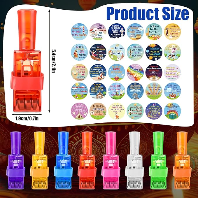 Tuanse 30 Pcs Christian Bible Party Favors for Kids Bulk Easter Religious Sunday School Gift Glow in The Dark Inspirational Finger Light Bible Verse Church Christian Sunday School Prizes Stuffers Gift