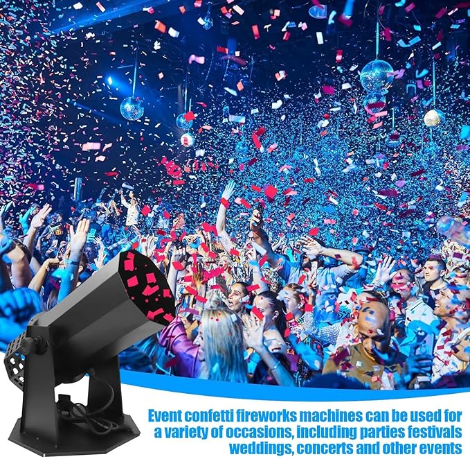 1500w Confetti Cannon Machine Professional Electric Confetti launchers Shooter With Wireless Remote,Loads Up To 2lbs Of Confetti Shoots Up To 30ft For Special Event, Parties, Club, Wedding, Concerts