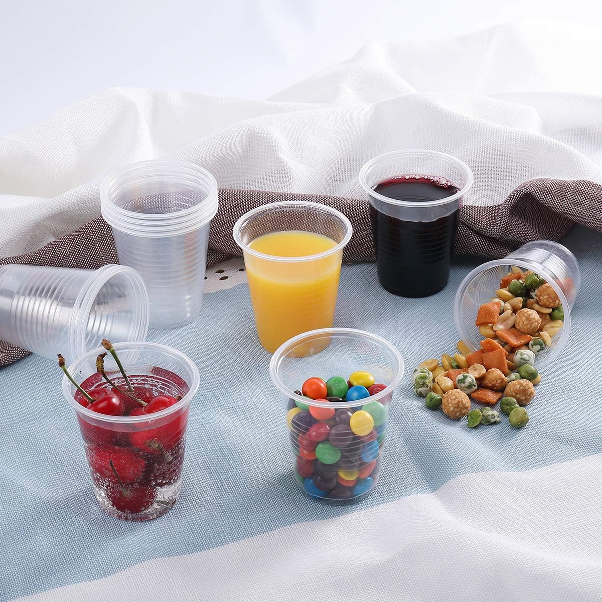 Turbo Bee 5oz Disposable Plastic Cups 500 Pack - Small Drinking & Sample Cups, Bulk Multi-Use Tumblers for Beverages, Mini Desserts, Home, School, Parties, or Commercial Use