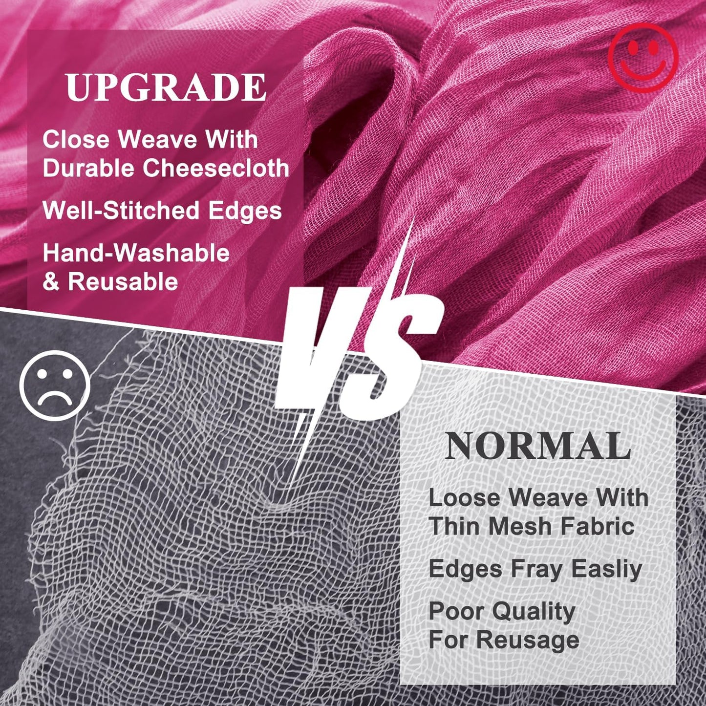 Wokceer Cheesecloth Table Runner 12Pack 10FT Fuchsia Boho Gauze Cheese Cloth Table Runner for Party Long Rustic Sheer Table Runners for Baby Bridal Shower Wedding Easter Table Decor