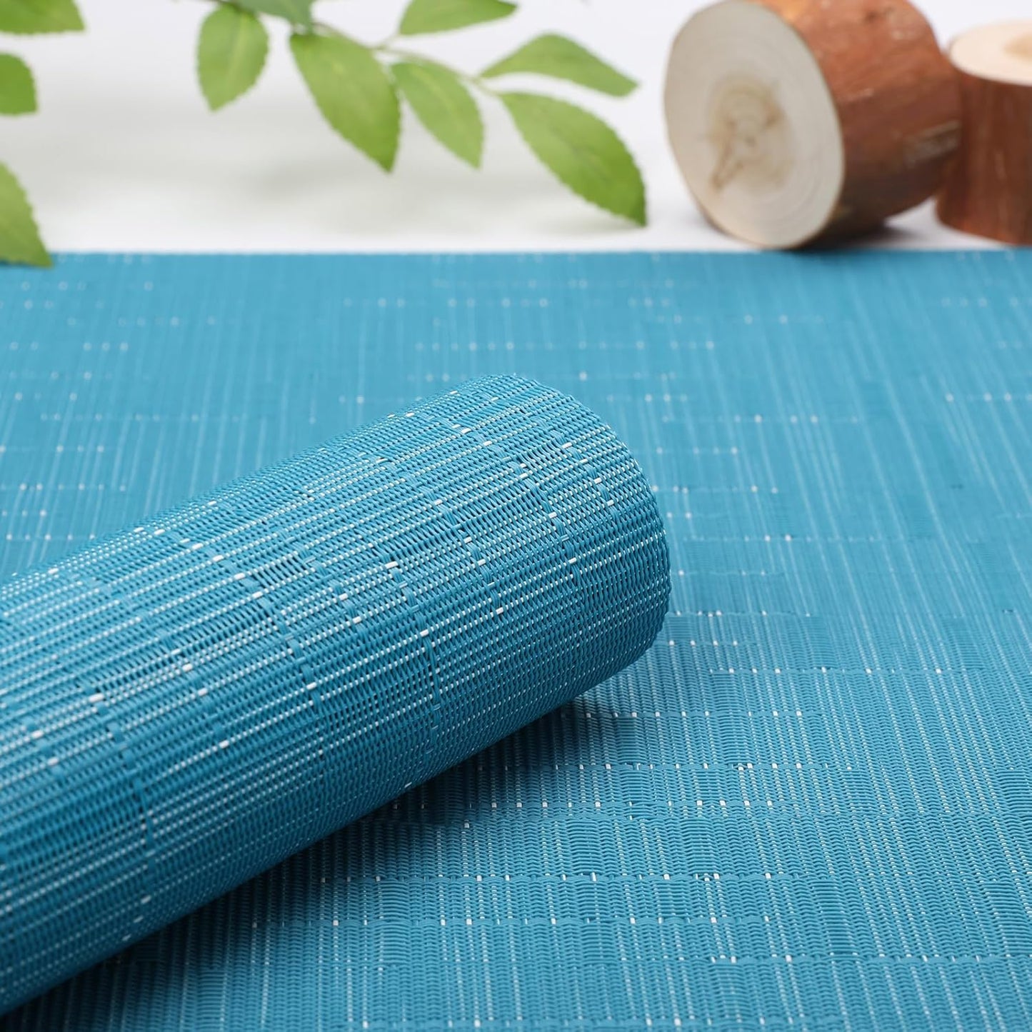Myir JUN Table Runner, Vinyl Table Runner Indoor 72 Inch Long Arbitrarily Cropped Runner for Table Heatproof for Home Party (Blue, 15 x 72 inch)