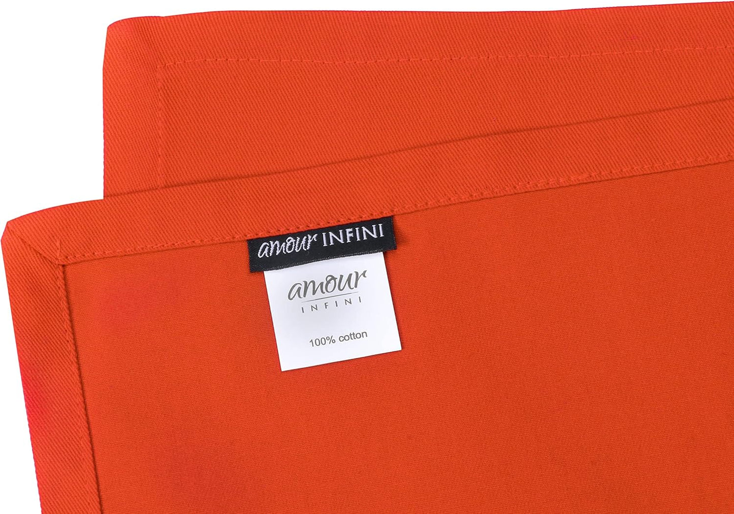 AMOUR INFINI Cotton Cloth Napkins Set of 12 - Soft Premium Dinner Napkins with Hemmed Edges, Hotel Quality 18x18 Inch for Home Dining, Table Decor (Orange)