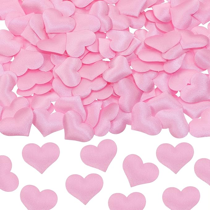ONLYKXY 200Pcs Sponge Confetti Flower Decor Heart Shape Petals Table Wedding Decoration Glitter Scatter for Wedding Party Valentine's Day Scatter Ponge Petal Confetti (Pink)