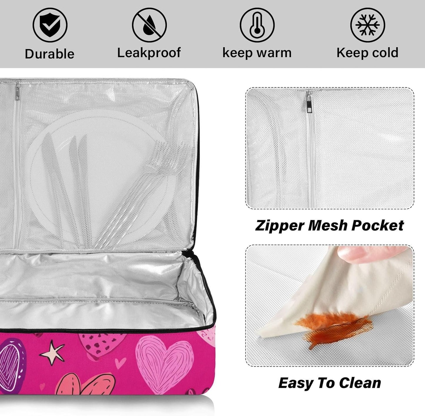 Casserole Carriers for Hot or Cold Food Reusable Casserole Dish Carrier Insulated Thermal Large Capacity Durable Perfect for Party Camping Family Gatherings Yellow Fish