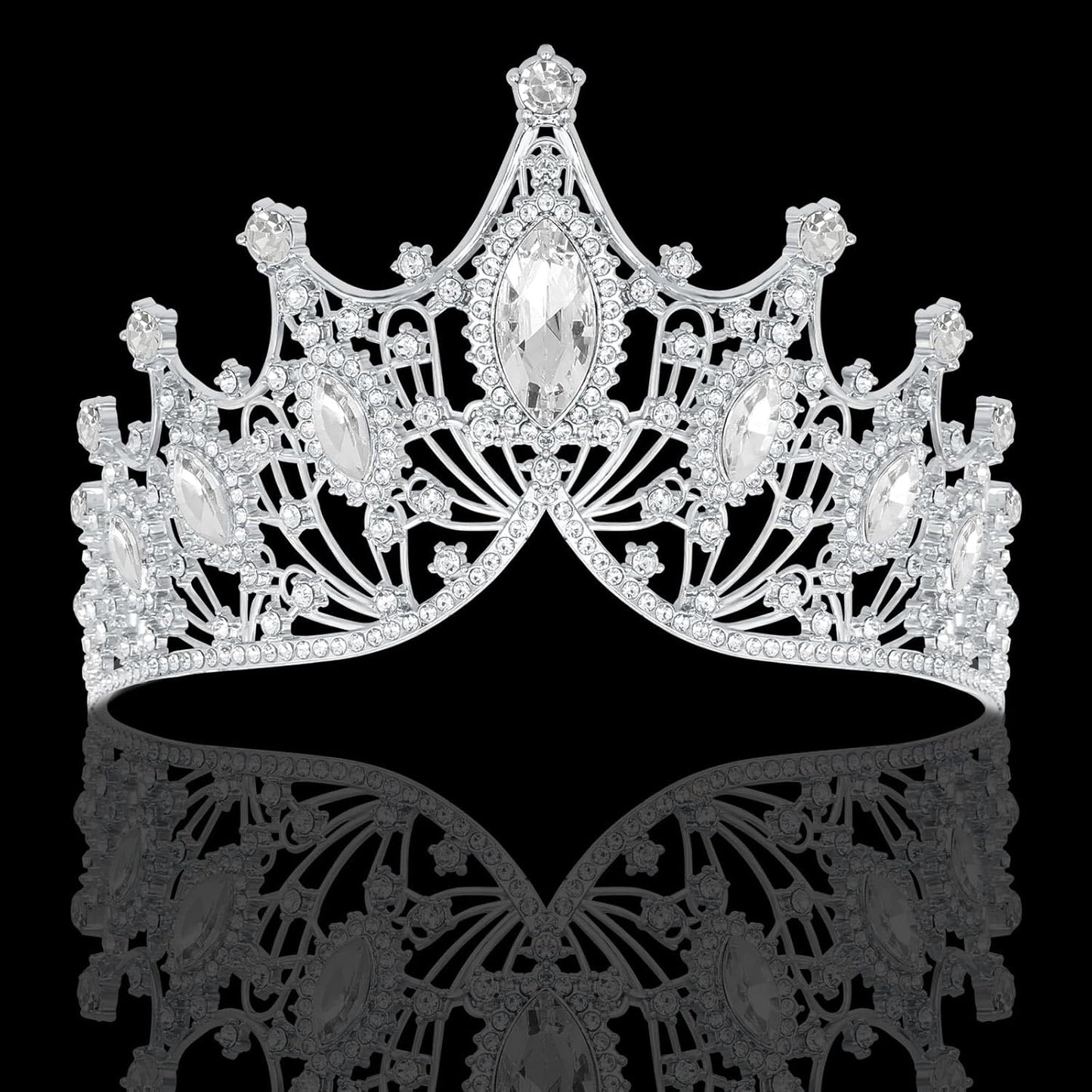Rhinestone Headbands Crown for Women and Girls, Princess Tiaras Crown for Bridal, Crystal Queen Tiara Head Band Hair Accessories for Prom Wedding and Party