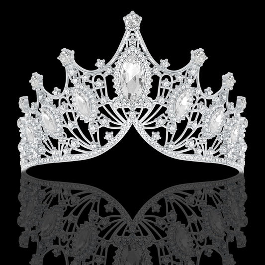 Rhinestone Headbands Crown for Women and Girls, Princess Tiaras Crown for Bridal, Crystal Queen Tiara Head Band Hair Accessories for Prom Wedding and Party