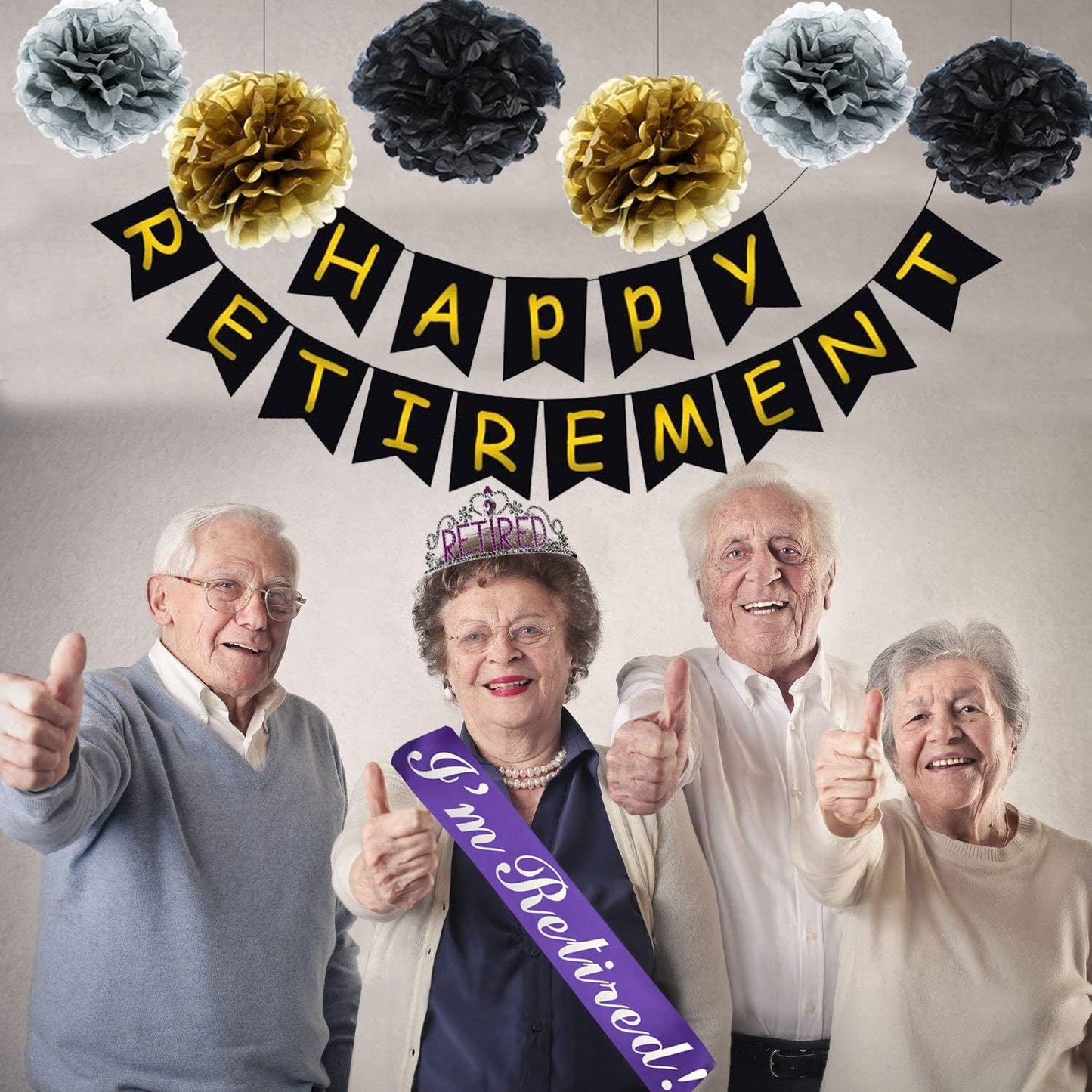 JETKONG Retirement Party Decorations - Tiara/Crown & Sash for Women, Party Supplies & Favors (Purple)