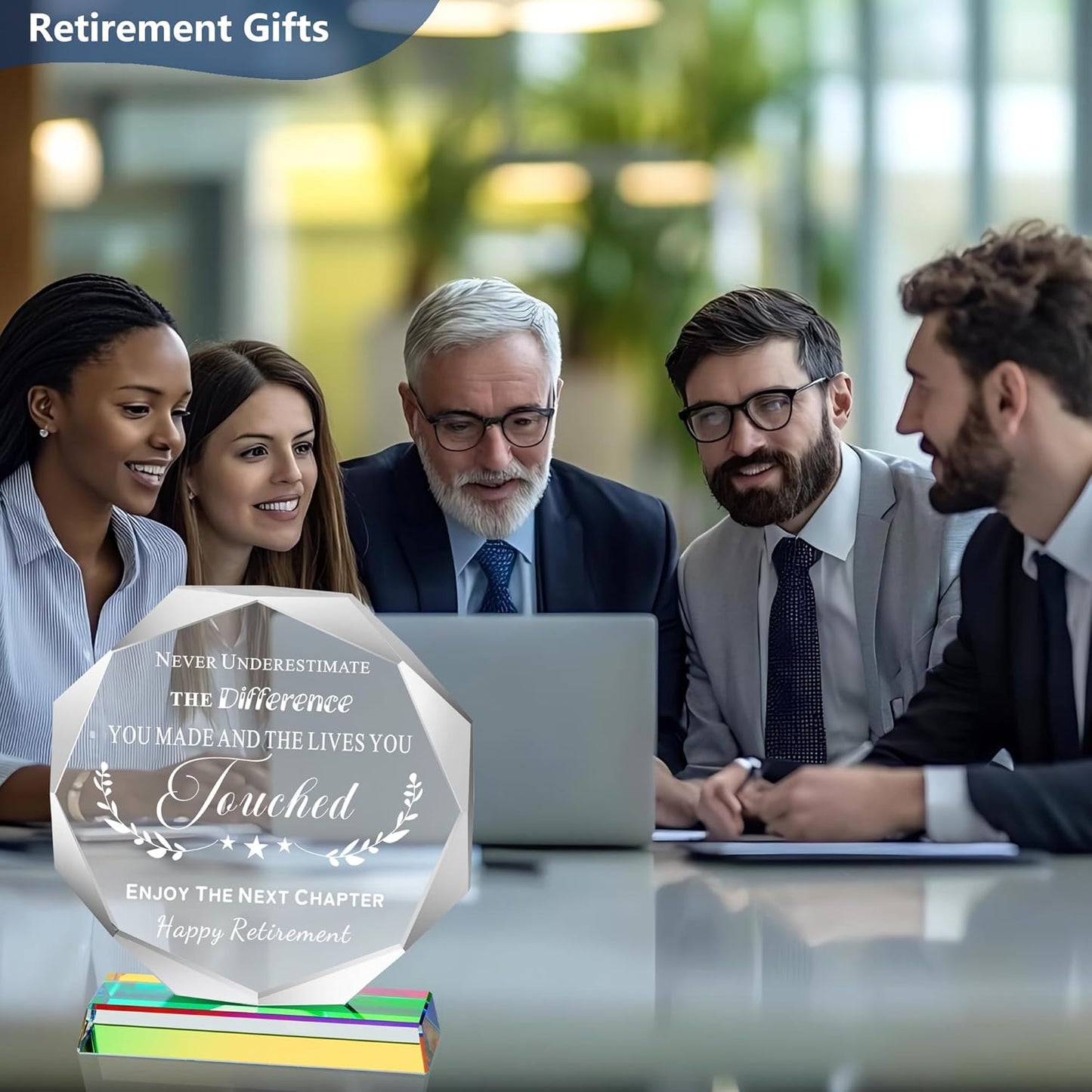 Retirement Gifts for Men Women 2025 Happy Retire Present Decorations Crystal Plaque Keepsakes Best Retirement Gift Ideas for Boss Coworker Retired Teacher Doctor