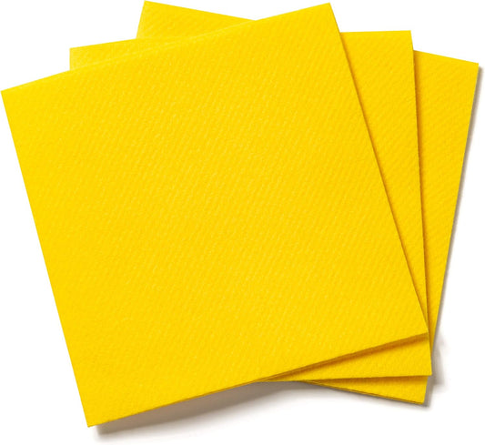 AH AMERICAN HOMESTEAD Paper Cocktail Napkins - Linen-Like Disposable Beverage Bar Napkins 4.75" x 4.75" - Bulk Square Napkins - Ideal for Party or Wedding (Yellow -100 Count)