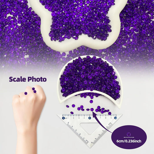 5000 pcs/Pack Wedding Table Scatter Confetti Crystals Acrylic Diamonds 6 mm Rhinestones for Wedding, Bridal Shower, Vase Beads Decorations (6mm, Dark Purple)