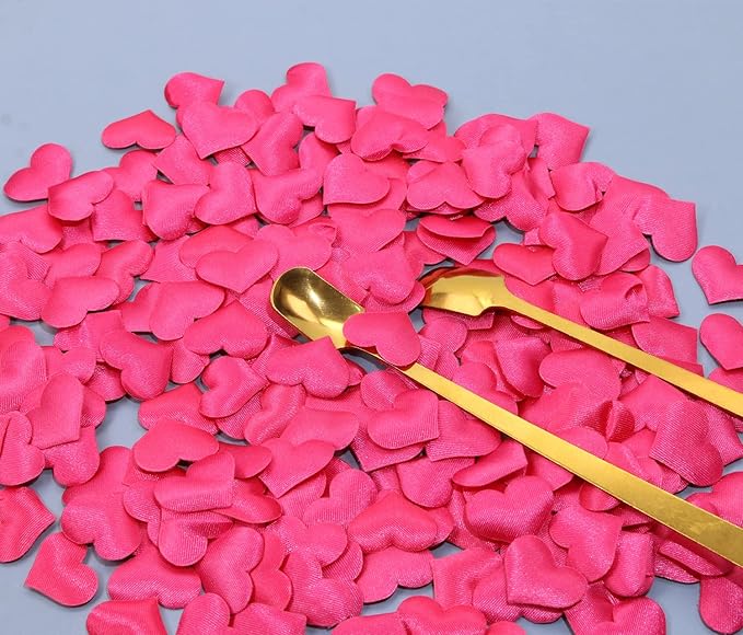 ONLYKXY 200Pcs Sponge Confetti Decor Glitter Flower Heart Shape Petals Table Wedding Decoration for Wedding Party Valentine's Day Scatter Ponge Petal Confetti (Rose Red)