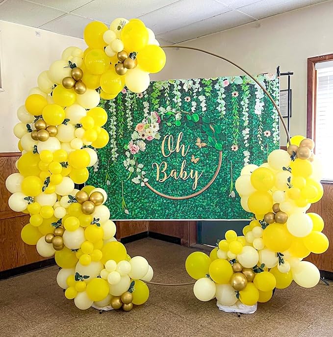 Kelfara Yellow and White Confetti Thanksgiving Fall Balloons,60PCS 12inch Pastel Yellow Sunflower Party Balloon For Sunflower HoneyBee Theme, Birthday, Baby Shower, Wedding Decorations
