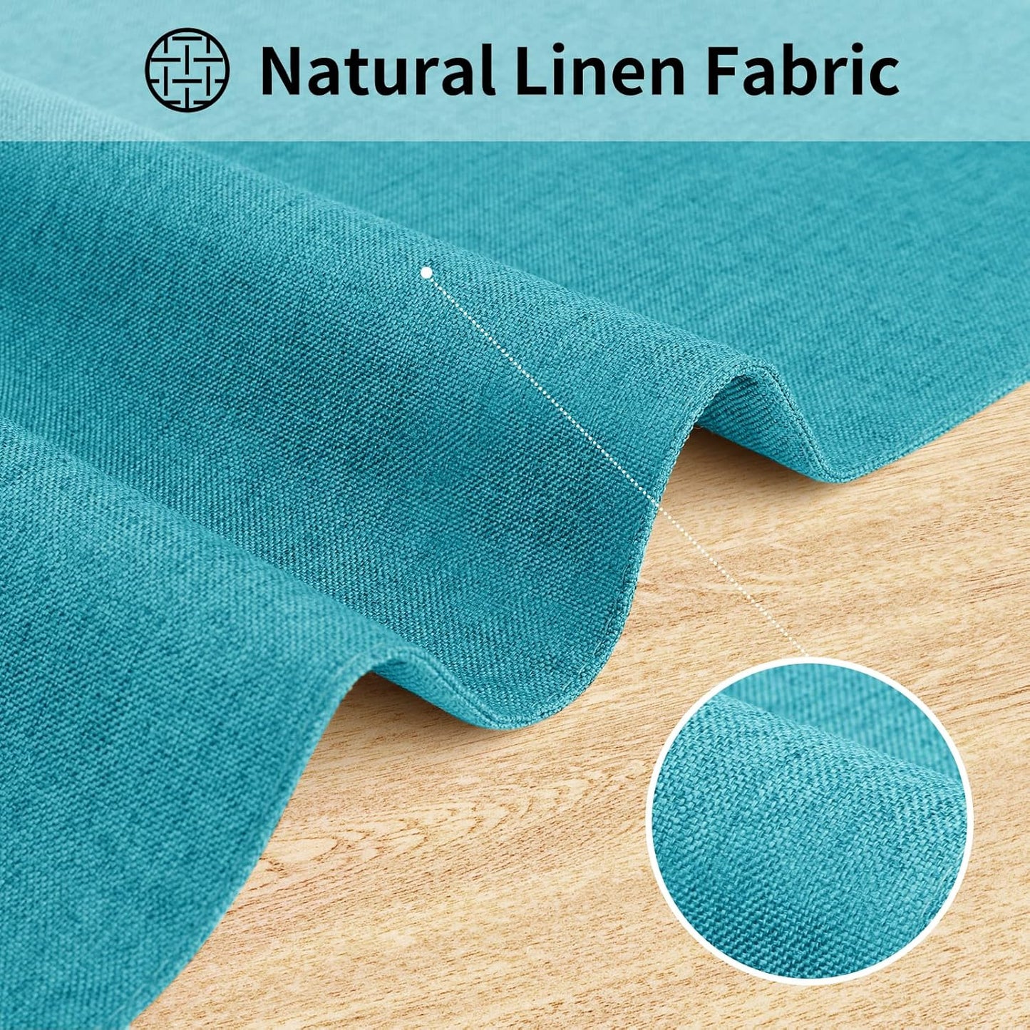 Cloth Placemats, Set of 6 Heat-Resistant Cotton Linen Blend Double Layered Machine Washable Place Mats, Wrinkle Free Thick Fabric Dining Table Mats for Indoors & Outdoors (Teal, 6)