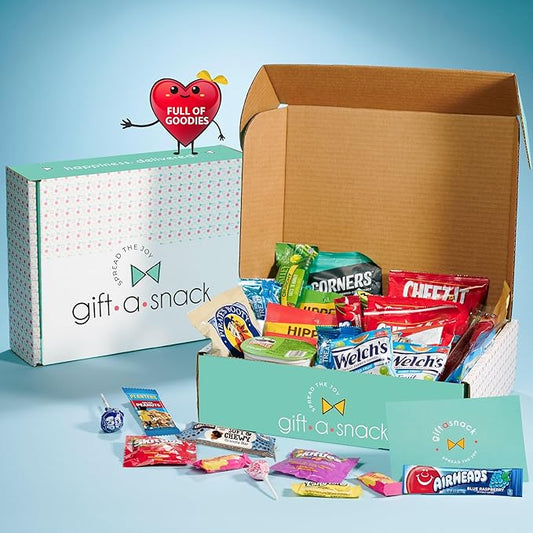 Gift A Snack - Halloween Trick or Treats Healthy Snack Box Care Package + Greeting Card (40 Count) Birthday Treats Gift Basket, Nutritious Granola Breakfast Bars, Office Food Assortments