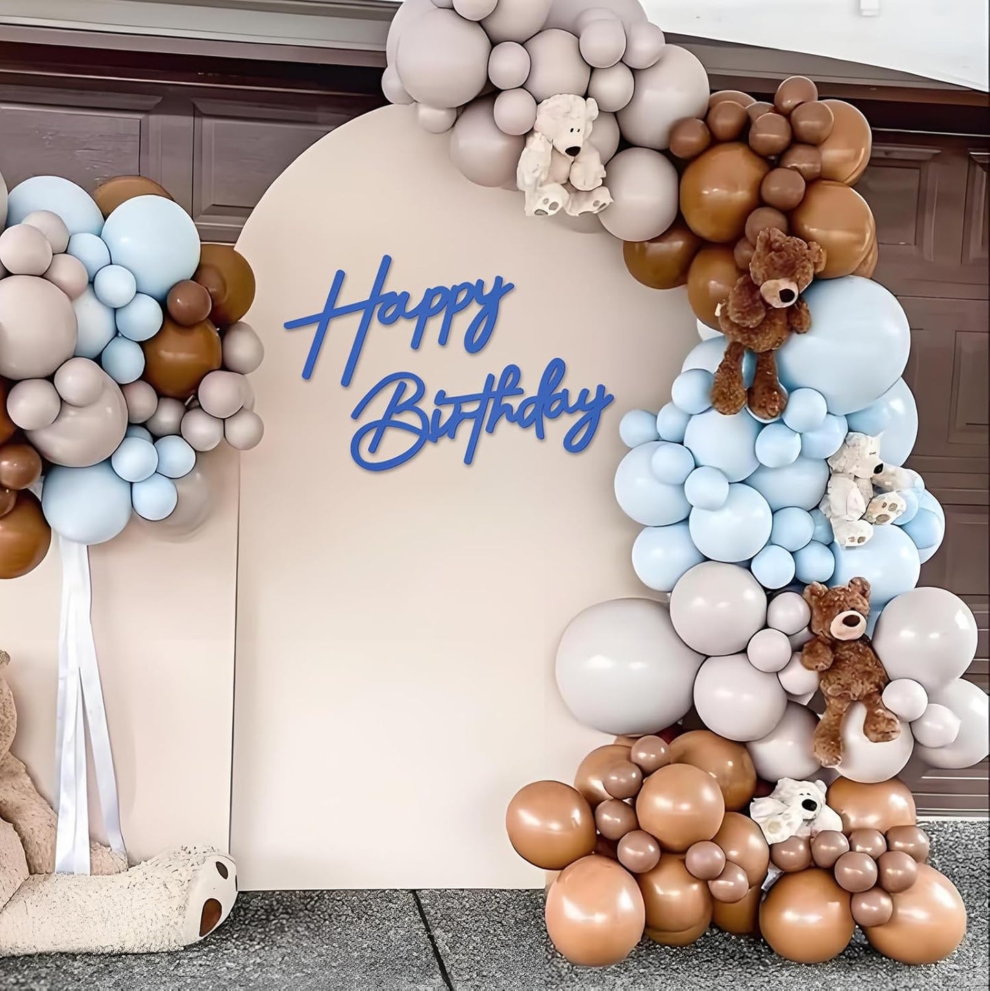 Happy Birthday Sign for Arch Backdrop - Felt Happy Birthday Letters Banner & Sign for Girls, Boys & Adults' Birthday Party Balloon Arch Decorations (Blue)