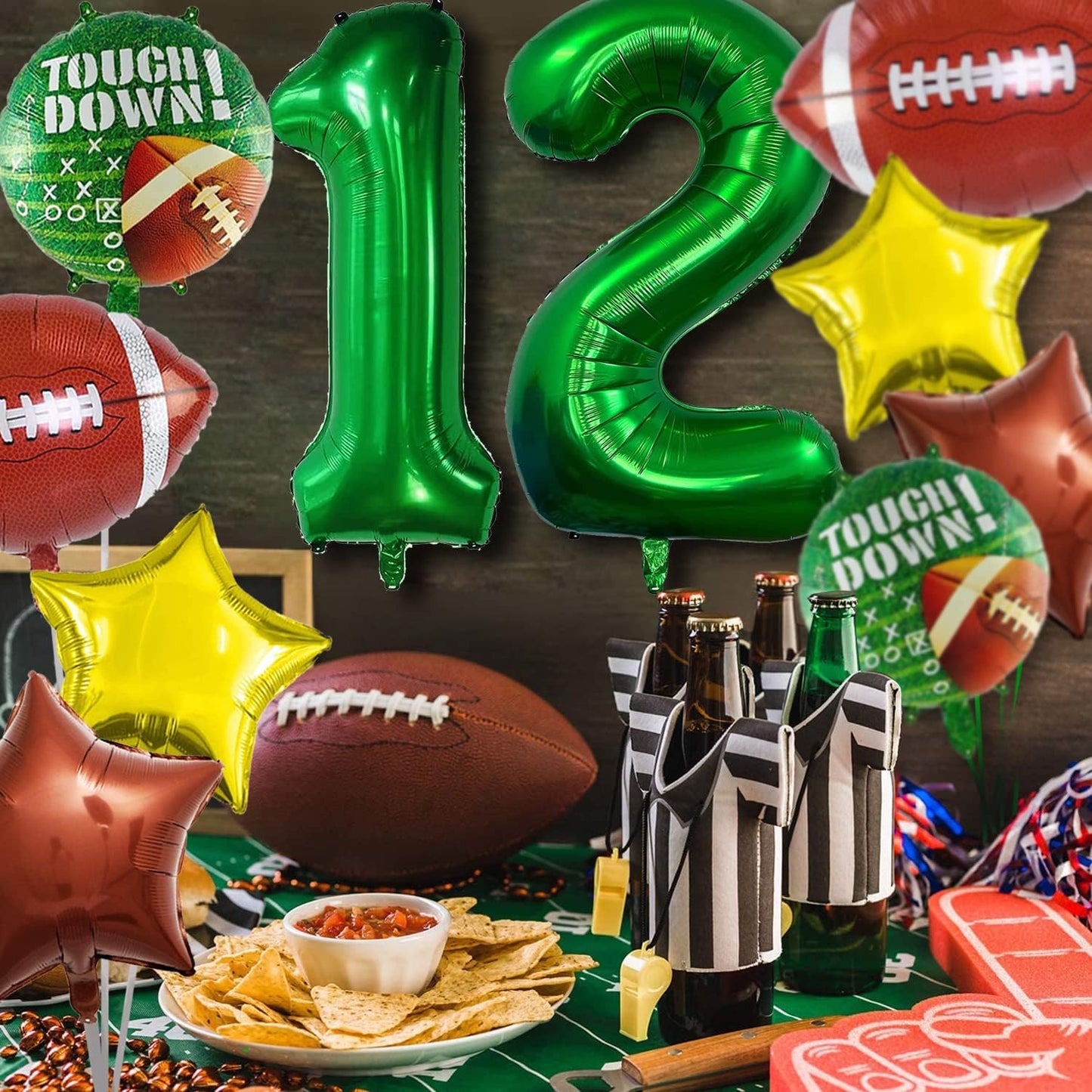 Football Balloons Set Football Birthday Party Decorations Football Touchdown Sports Theme Birthday Party Decoration, Tailgate Game Day Football Theme Supplies Birthday Party Decorations
