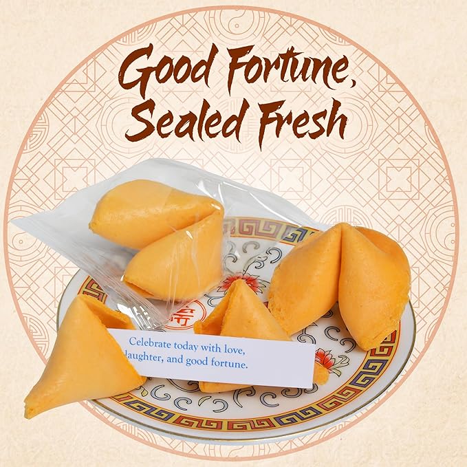 East and Else Fortune Cookies, Individually Wrapped, Vanilla Flavor, Premium Bulk Pack, Made in USA (25 Count)