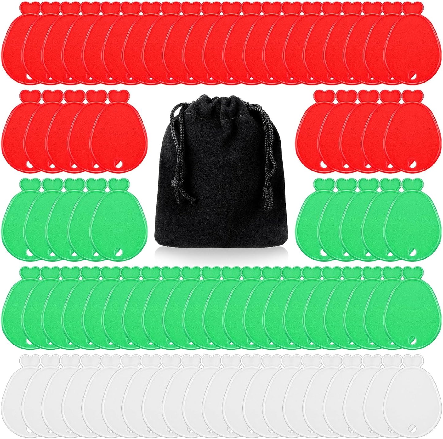 Lenwen 80 Pcs Balloon Weights Plastic Colorful Weights for Balloons for Birthday Party Decoration Wedding Holiday Celebration(Balloon Shaped,Red White Green)
