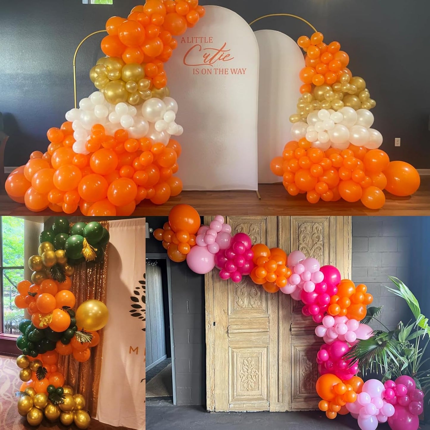 104pcs Orange Balloons - 18/12/10/5 Inch Orange Latex Balloons Garland Arch Different Sizes Pack for Birthday, Halloween, Thanksgiving and Fall Party Decorations