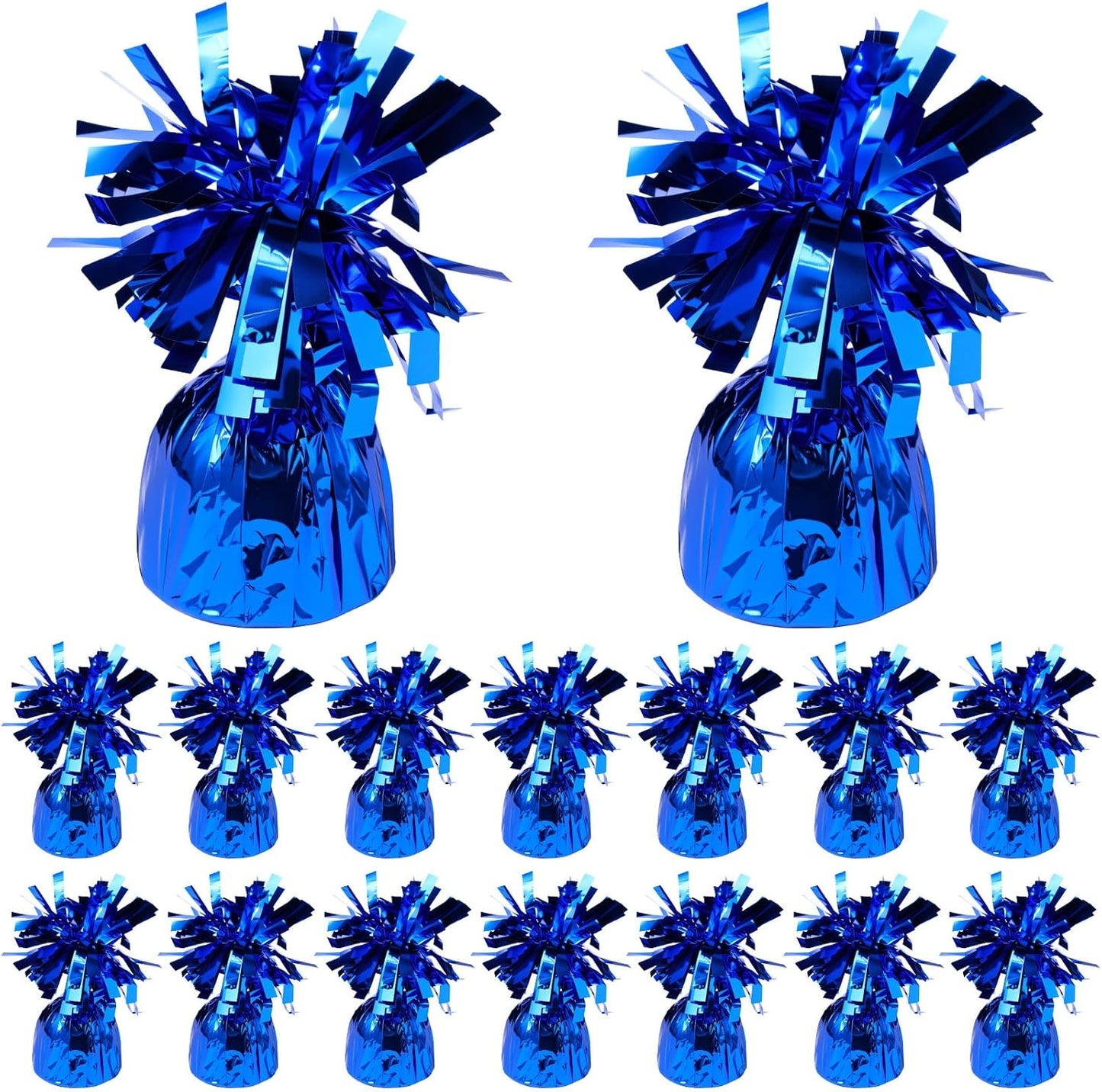 16 Pack Blue Balloon Weights Metallic Holder Anchors Balloon Holder Weights for for Birthday 2025 Graduation Party Christmas Wedding Celebration Decoration (Blue)