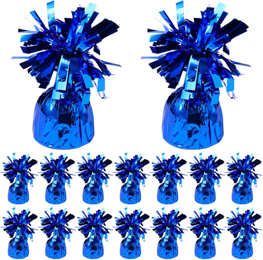 16 Pack Blue Balloon Weights Metallic Holder Anchors Balloon Holder Weights for for Birthday 2025 Graduation Party Christmas Wedding Celebration Decoration (Blue)