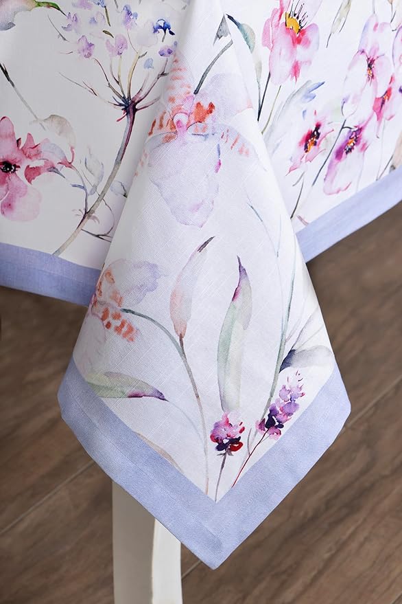 Maison d' Hermine Table Cloth Rectangle Table 100% Cotton 60 x 108 Inches Tablecloth Reusable Decorative for Dining Room Farmhouse Home Valentines Day Decorations Spring Summer - Summer Floral
