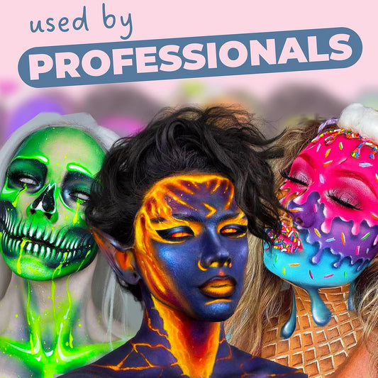 Blue Squid Face Paint Water Based Single Cake Professional Face Paint & Body Paint - Water Activated, Kids Adults Face Painting for Costume, Halloween Makeup, Cosplay - Classic Pink Face Paint 30g