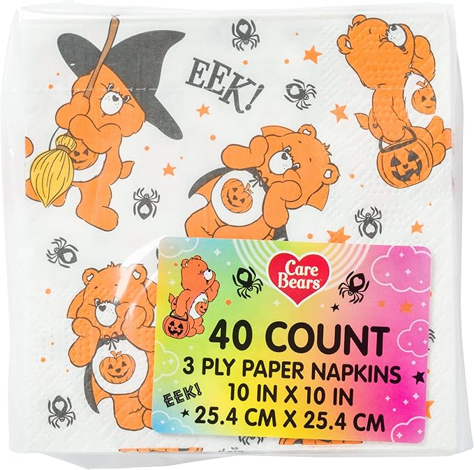 Silver Buffalo Care Bears Halloween Trick Or Sweet Bear 40 Pack Party Paper Napkins