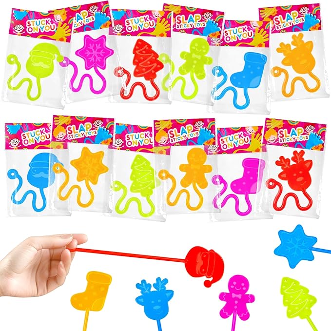200 PCS Bulk Valentines Giveaways for Kids, Holiday Sticky Hands Party Favors Supplies Toddlers,Non Candy Goodie Treat Bag Stuffers Fillers, Winter Toys Gifts Classroom Prizes Items for Boys Girls