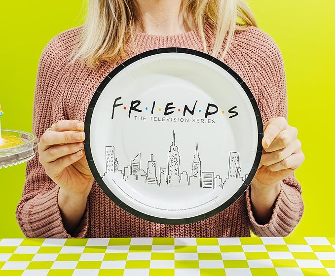 Silver Buffalo Friends the Television Series New York Skyline 60 Pack Partyware Disposable Paper Plates, Napkins, and Cups